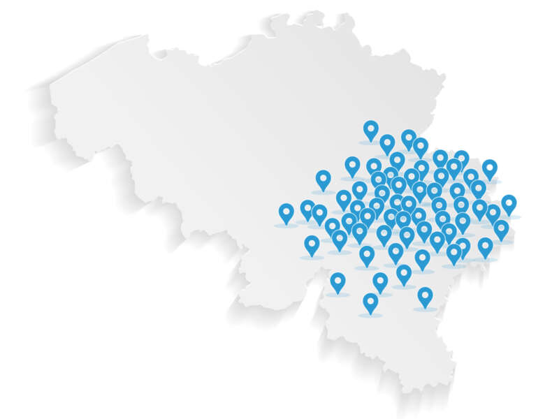 La zone d'intervention de BatiProSec, la province de Liège et la Wallonie